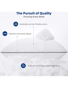 Juego de 2 Almohadas HYLEORY Queen Suaves y Transpirables 2