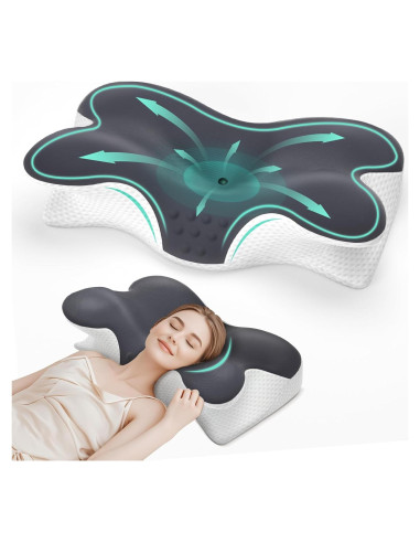 Almohada Cervical Ergonomica Jpoht Queen Espuma Viscoelástica