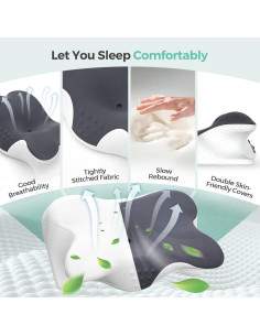 Almohada Cervical Ergonomica Jpoht Queen Espuma Viscoelástica 2