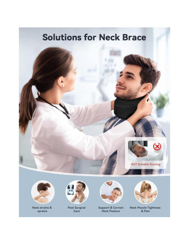 Collarín Cervical Qwnccet Negro Mediano 32-40.6 cm Soporte