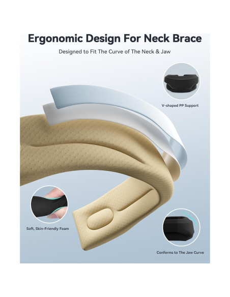 Collarín Cervical Qwnccet Negro Mediano 32-40.6 cm Soporte