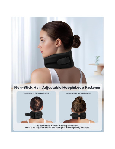 Collarín Cervical Qwnccet Negro Mediano 32-40.6 cm Soporte