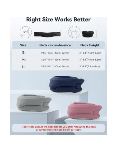 Collarín Cervical Qwnccet Negro Mediano 32-40.6 cm Soporte