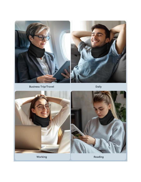 Collarín Cervical Qwnccet Negro Mediano 32-40.6 cm Soporte