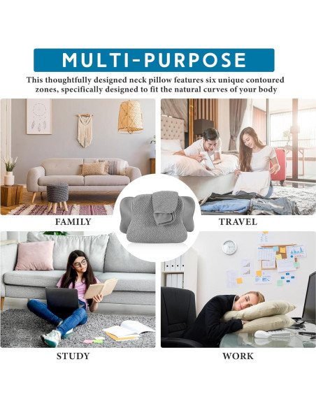 Funda de Almohada Cervical HunnmingRe Gris 63x38 cm Ergonómica