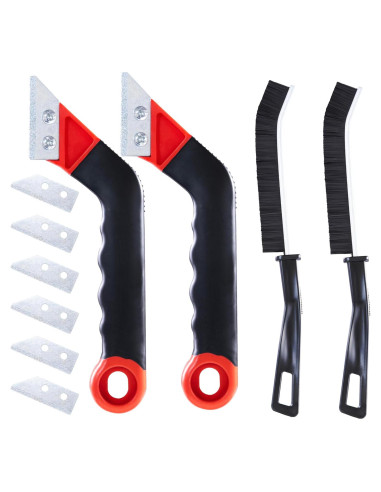 Kit de Herramientas para Remoción de Lechada MaxMona - 2 Raspadores, 6 Cuchillas, 2 Cepillos