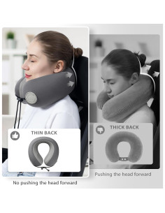 Almohada de Cuello de Viaje Urnexttour Adulto Espuma Viscoelástica 2