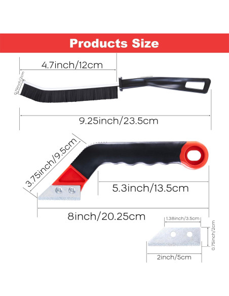 Kit de Herramientas para Remoción de Lechada MaxMona - 2 Raspadores, 6 Cuchillas, 2 Cepillos