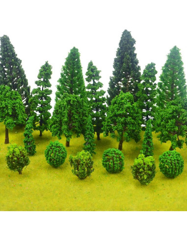 25 Árboles Miniatura Mixtos MOMOONNON para Diorama 2.5-13 cm
