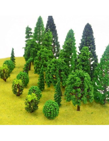 25 Árboles Miniatura Mixtos MOMOONNON para Diorama 2.5-13 cm