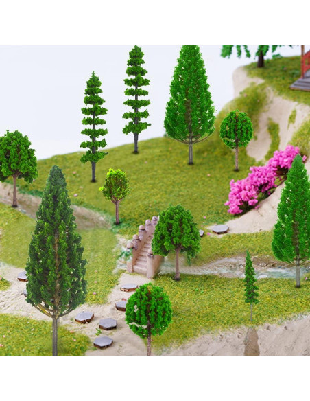 25 Árboles Miniatura Mixtos MOMOONNON para Diorama 2.5-13 cm
