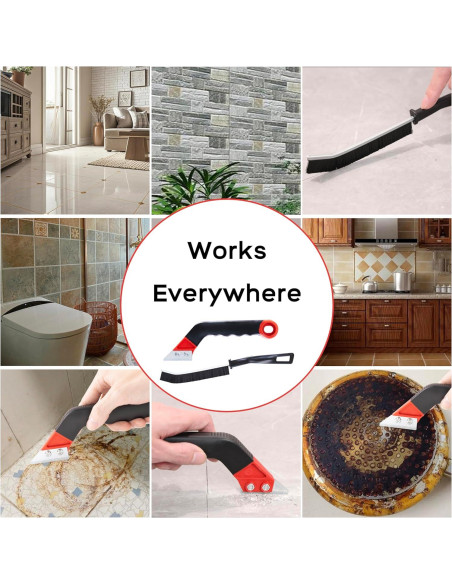 Kit de Herramientas para Remoción de Lechada MaxMona - 2 Raspadores, 6 Cuchillas, 2 Cepillos