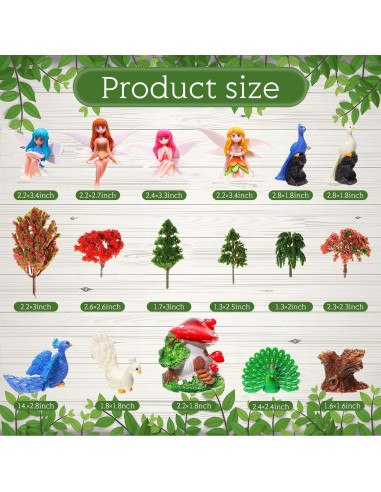 58 Piezas Figuras de Hadas Glimin para Jardín Exterior