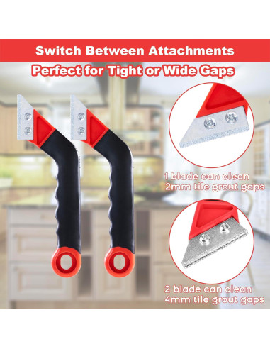 Kit de Herramientas para Remoción de Lechada MaxMona - 2 Raspadores, 6 Cuchillas, 2 Cepillos