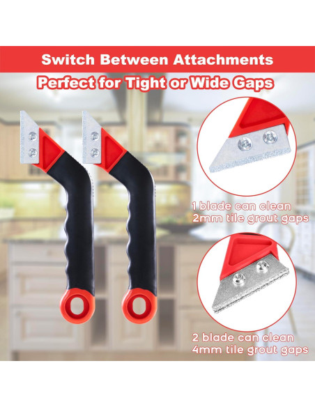 Kit de Herramientas para Remoción de Lechada MaxMona - 2 Raspadores, 6 Cuchillas, 2 Cepillos