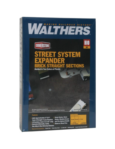 Kit de calles a escala HO Walthers Cornerstone 63 cm ladrillo