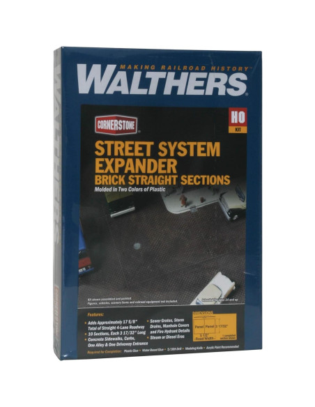 Kit de calles a escala HO Walthers Cornerstone 63 cm ladrillo