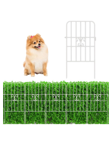 Cerca de Jardín ShopLaLa 10 Paneles Metal Blanca 3,05 m