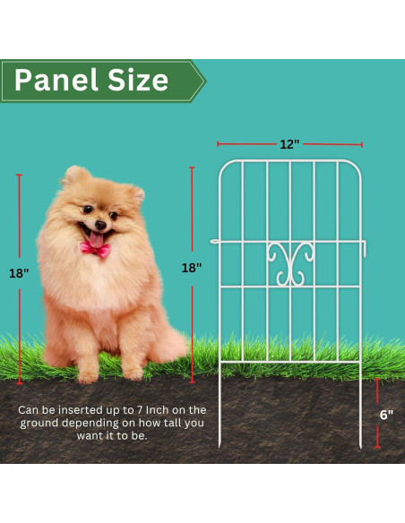 Cerca de Jardín ShopLaLa 10 Paneles Metal Blanca 3,05 m