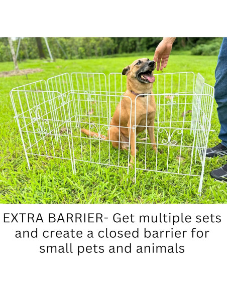 Cerca de Jardín ShopLaLa 10 Paneles Metal Blanca 3,05 m