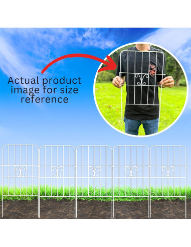 Cerca de Jardín ShopLaLa 10 Paneles Metal Blanca 3,05 m