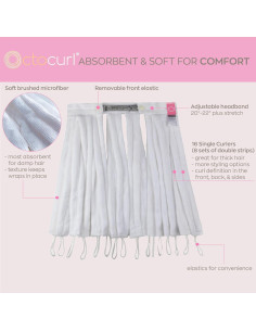 Octocurl Banda Rizadora Sin Calor - Microfibra Blanca 35 cm 2