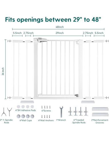 Puerta de Seguridad BABELIO 91 cm Alta 73-122 cm Ancha