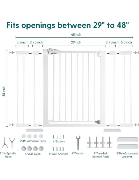 Puerta de Seguridad BABELIO 91 cm Alta 73-122 cm Ancha
