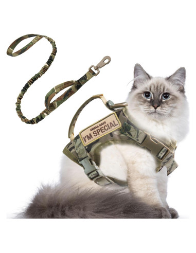 Arnés Táctico Ajustable AIWAI para Gato Grande Camuflaje