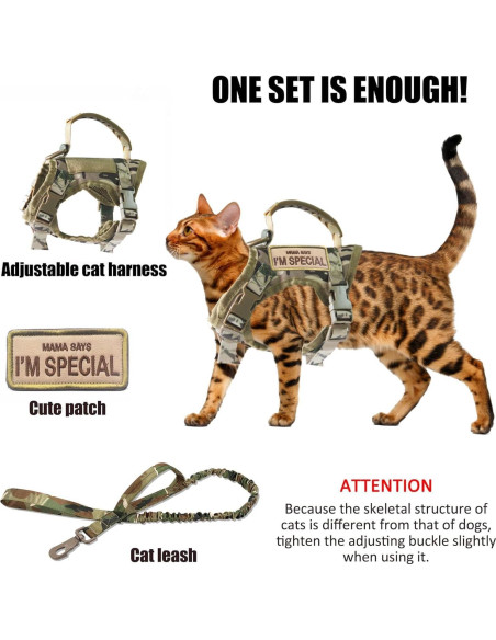 Arnés Táctico Ajustable AIWAI para Gato Grande Camuflaje