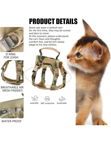 Arnés Táctico Ajustable AIWAI para Gato Grande Camuflaje