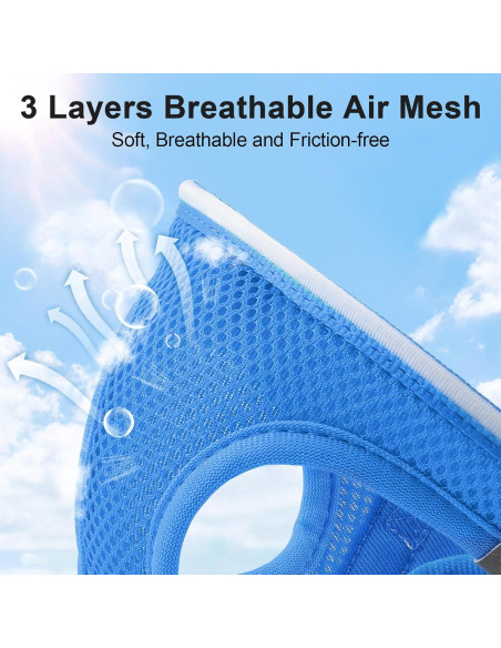 Arnés LED Recargable para Perros Feycig Azul Cielo Tamaño S