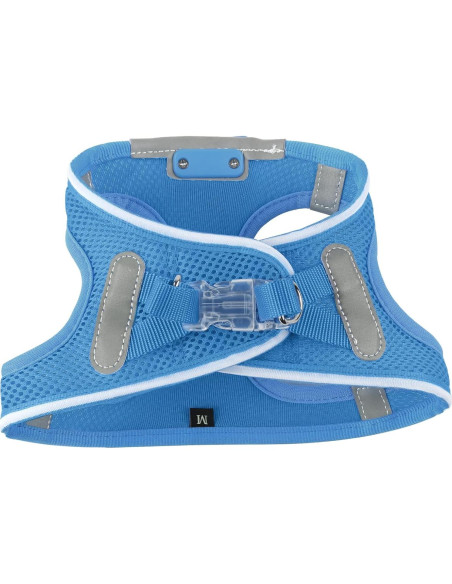 Arnés LED Recargable para Perros Feycig Azul Cielo Tamaño S
