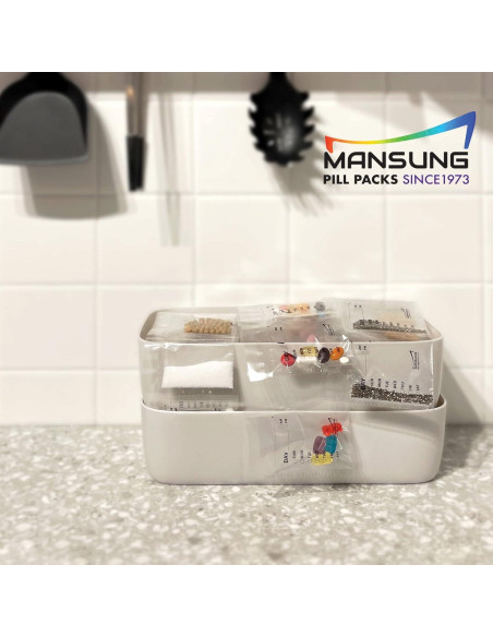 Kit de Dispensador de Pastillas Mansung S 2pcs - Organizador AM PM