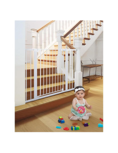 Puerta para Bebés COMOMY 91 cm Alta 116 cm Ancha Blanca