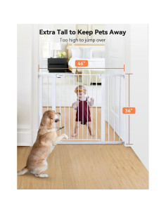 Puerta para Bebés COMOMY 91 cm Alta 116 cm Ancha Blanca 2