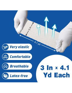 AZEN Gasa Médica Premium 25 Rollos 7,62 cm x 3,75 m 2