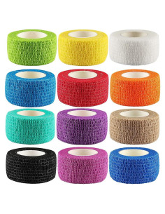 Paquete de 12 Vendas Autoadhesivas 2,54 cm x 4,57 m Colores