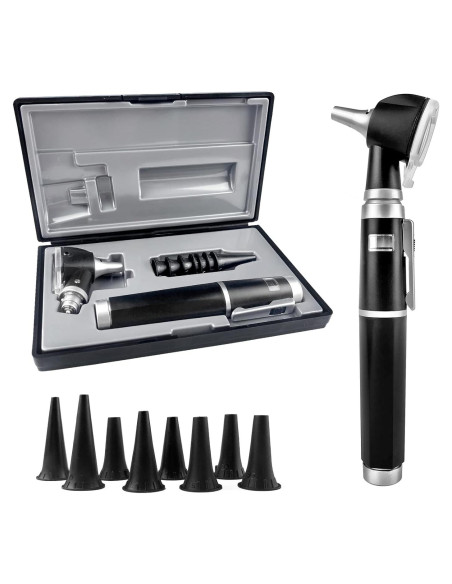 Otoscopio HONSUN LCD 2 Generación con Luz LED - Negro