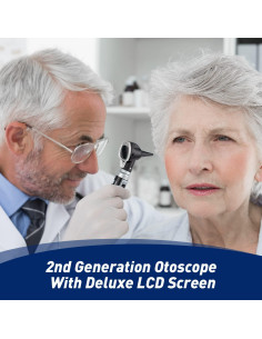Otoscopio HONSUN LCD 2 Generación con Luz LED - Negro 2
