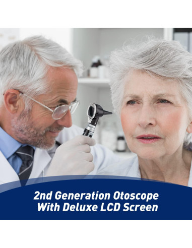 Otoscopio HONSUN LCD 2 Generación con Luz LED - Negro