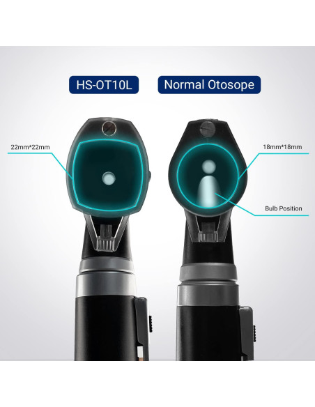 Otoscopio HONSUN LCD 2 Generación con Luz LED - Negro