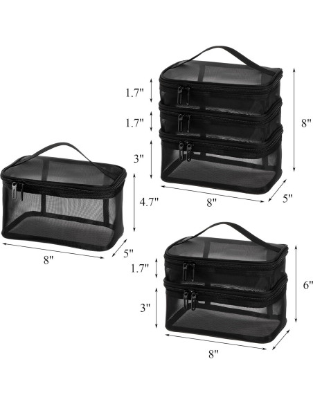 Juego de 3 Bolsas de Malla Tosnail con Cremallera y Asa