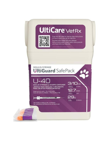 Jeringas de Insulina U-40 UltiCare 100ct para Mascotas