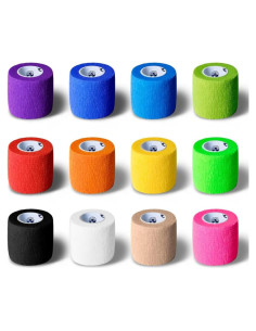 Venda Autoadhesiva Hillhold 2" Multicolor 12 Rollos