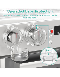 Cubiertas de Perillas de Estufa AOSITE - Seguridad Infantil 5 Pzas 2