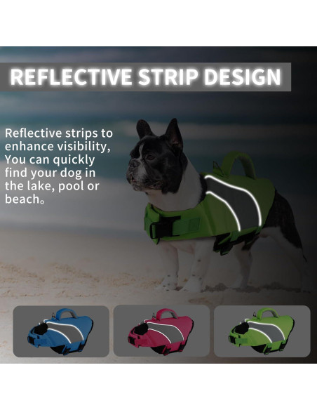 Chaleco de Vida para Perros Doglay Doble Asa Verde 50-75cm