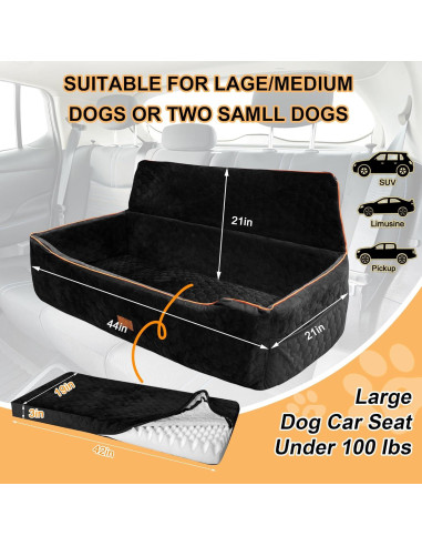 Asiento Elevador para Perros Grandes Melafa365 110 cm Negro