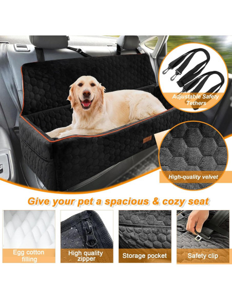 Asiento Elevador para Perros Grandes Melafa365 110 cm Negro