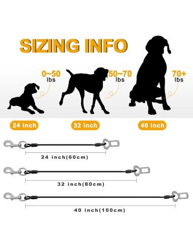 Arnés para Perros Mi Metty Cinturón Seguridad 100 CM Negro